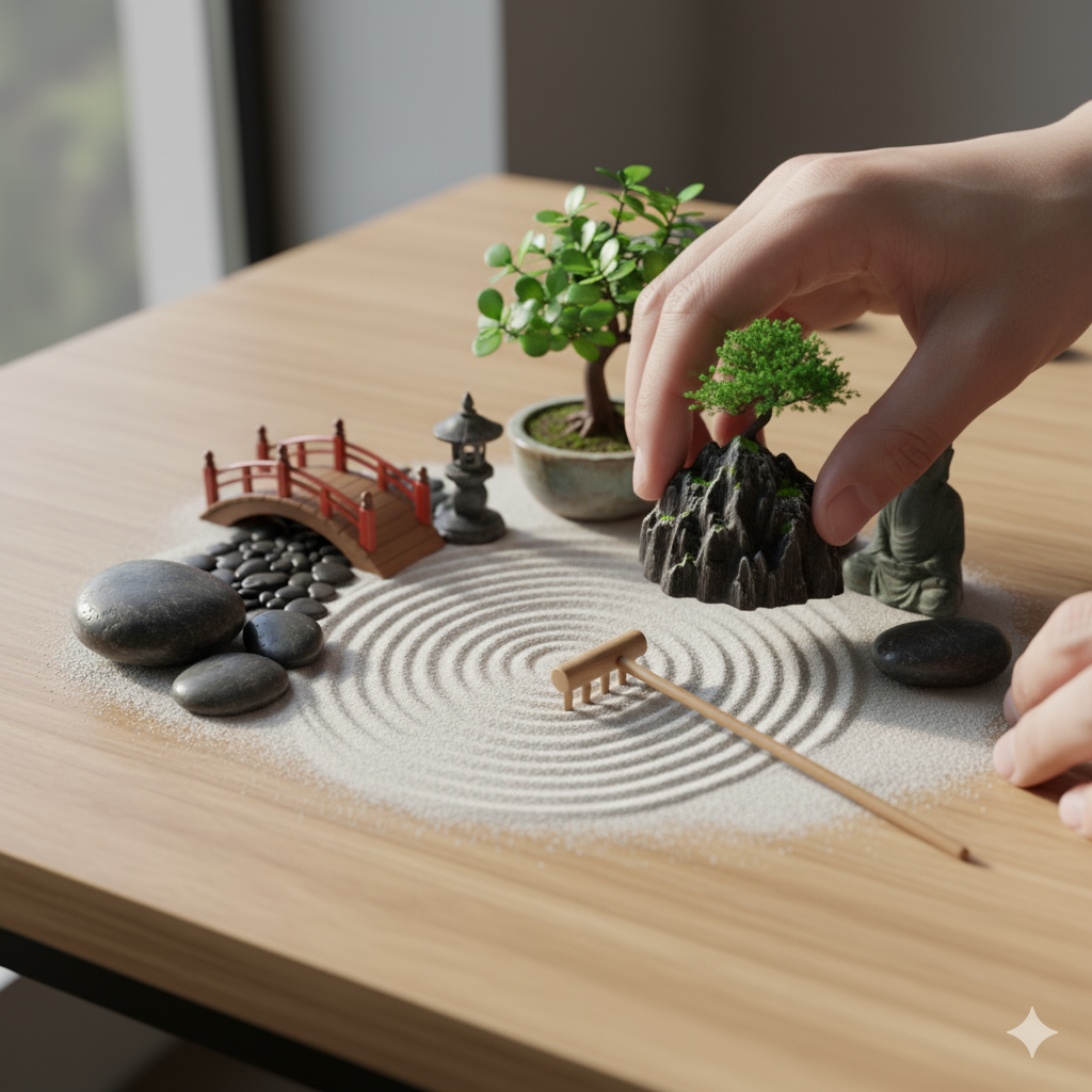looking for miniature pieces to place in desktop zen garden