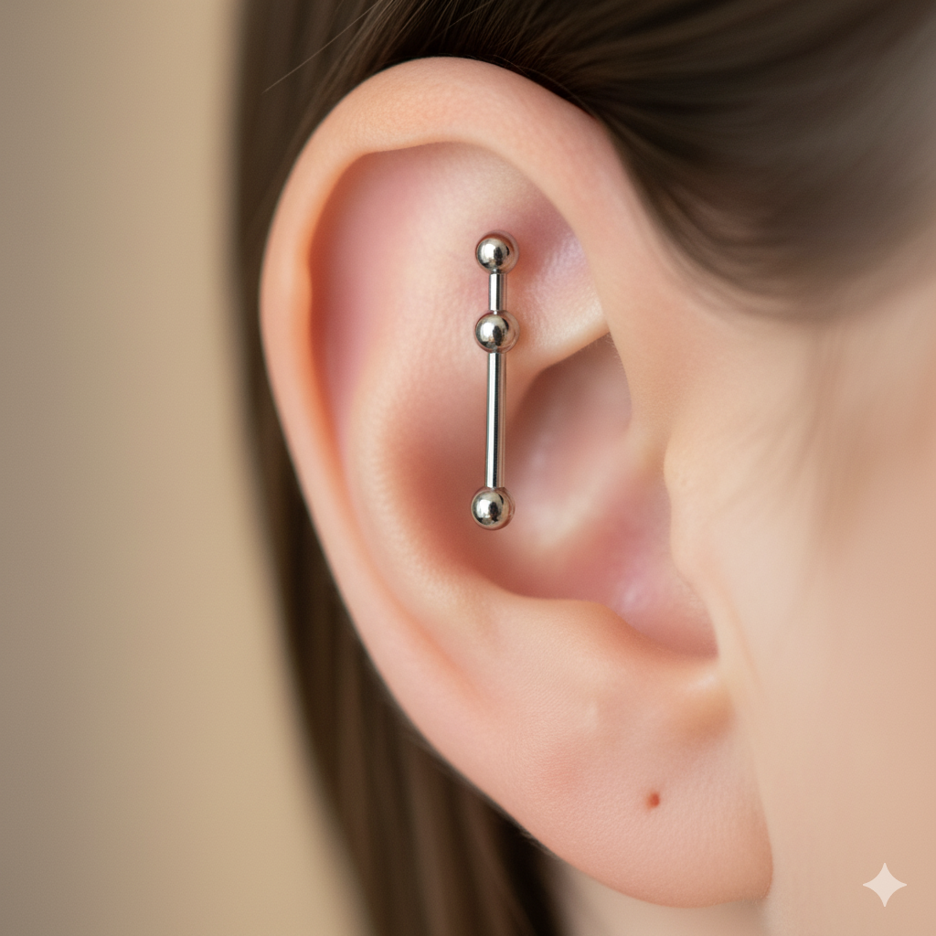 vertical helix piercing