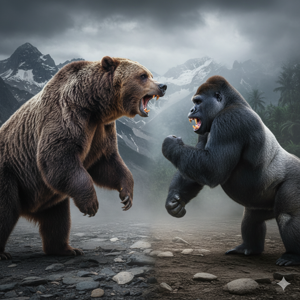 grizzly bear vs gorilla