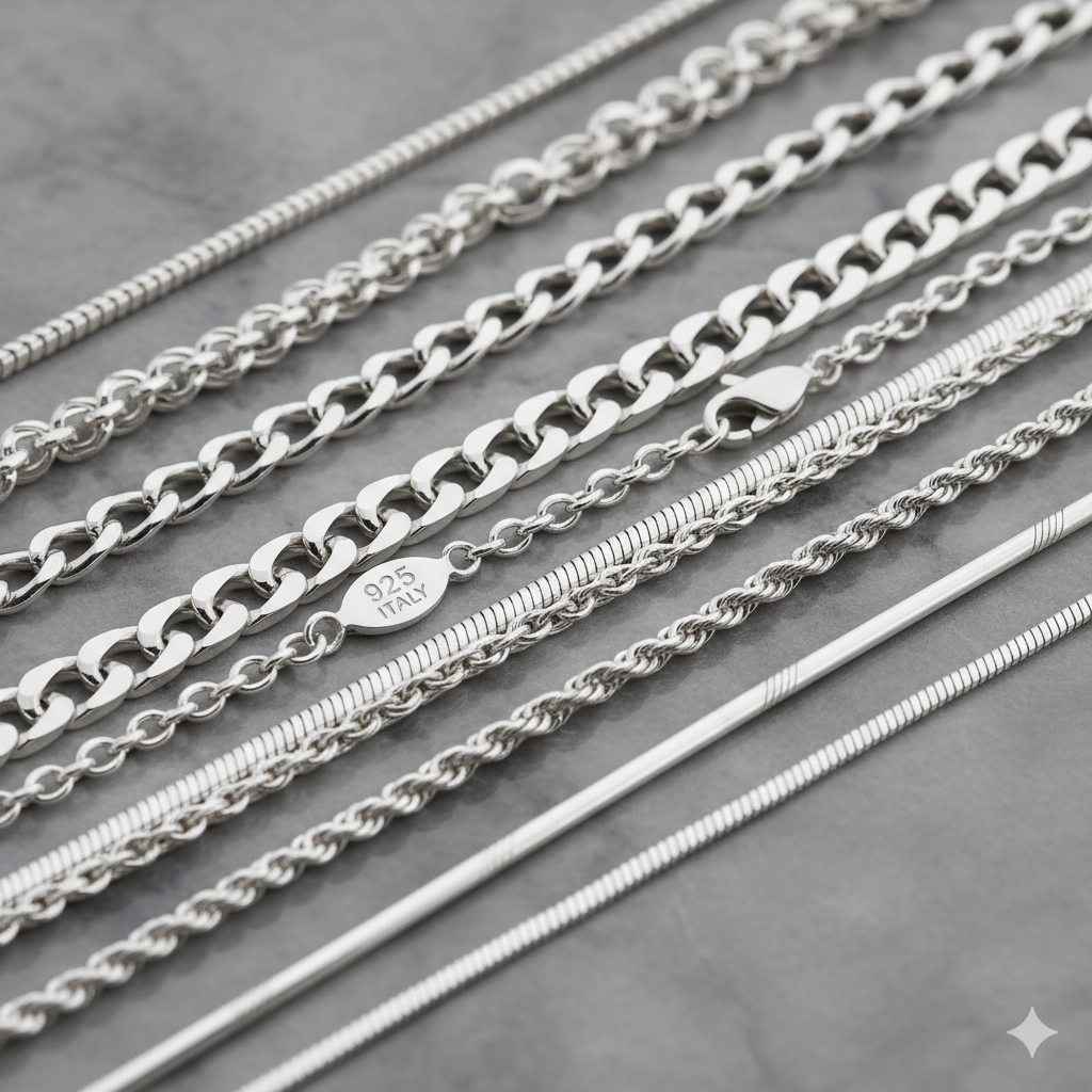 925 italy silver chain