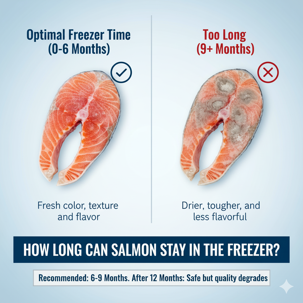 how long can salmon stay in the freezer